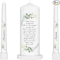 Unity Candles for Wedding, Modern Unity Set, Custom and Personalized Taper Candles with Bible Quote, Unscented White Premium Wax, Religious and Wedding Ceremony, Special Events (Custom Names)