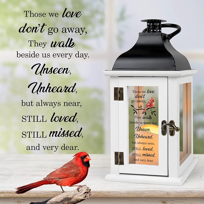 Memorial Lantern - Bereavement Sympathy Gifts for Loss of Loved One Memorial Gifts for Loss of Mother Loss of Father Remembrance Gifts Thoughtful Funeral Gifts with LED Candle and Remote