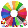 3D Pen Filament 400 Feet 20 Colors, dikale 3D Printing Pen Refills PLA Bonus 250 Stencil eBook, 3D Printer Pen Filament 1.75mm Smooth Printing