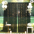 Ledido 10×8ft Tulle Backdrop Curtains with Lights String - 300LED Fairy Lights Sheer Curtain Backdrop for Weddings Baby Shower and Birthday Party Decorations(6 Panels 5×8ft)