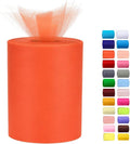 Tulle Rolls 6” by 100 Yards (300 feet) Tulle Roll Spool Fabric for DIY Tutu Skirts Wedding Baby Shower Crafts Decorations Party Supplies(New-Orange)