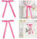 50 PCs Hot Pink Bow 5 Inch Long Tail Bows for Gift Wrapping, Easter Bow Party Decorations, Twist Tie Bows, Satin Bows for Crafts, Premade Bows for Presents, Treat Bags, Bottles, Cakes