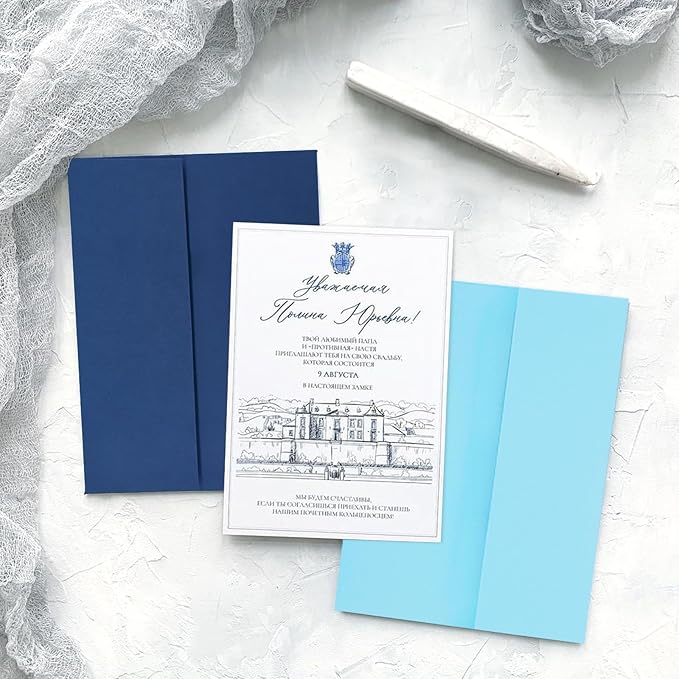 100 Pack A2 Blue Envelopes Self Sealing Adhesive Perfect for Weddings, RSVP, Invitations, Baby Shower,Greeting Cards,Announcements, Thank You Notes| A2(4.375 x5.75 Inches)