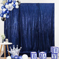 SquarePie Sequin Backdrop Curtain Not See Through Thick Background for Party 5FT x 7FT Navy Blue