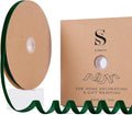 Dark Green Christmas Velvet Ribbon for Tree, Gift Wrapping, Flower Bouquet, Wreath Decorations, Bow Making 3/8'', 25 Yards