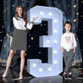 4FT Marquee Light Up Numbers 3 – Cool White LED, Easy to Assemble Foam Board with Back Support, Large Marquee Light Up Numbers for Birthday, Wedding, Party, Anniversary, Baby Shower Decor