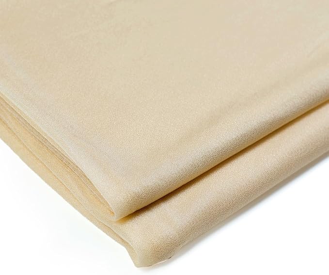 VDS Pack of 2 Panel (30 Inch X 20 Feet) Wedding Arch Draping Fabric Sheer Chiffon Fabric Drapery for Wedding Ceremony Reception Swag Backdrop Canopy Chuppah ARBO Altars Decoration (Champagne)