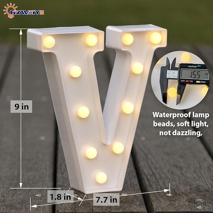 HXWEIYE LED Marquee Letters Lights Sign - 26 Alphabet & Number 0-9 Warm White Led Letters for Bar Party Birthday Home Wedding Decor