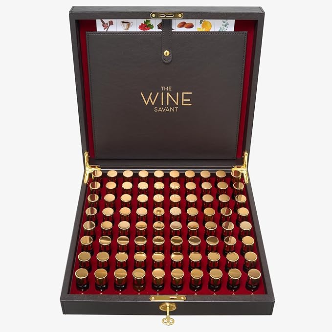 Wine Aroma Kit, Tasting & Smelling Aroma Set For Both White & Red Wines, 80 Aromas, Training Educational Gift - Beginners & Sommelier Master, Book & Accessories Guide Included Wine Game Gifts Holiday