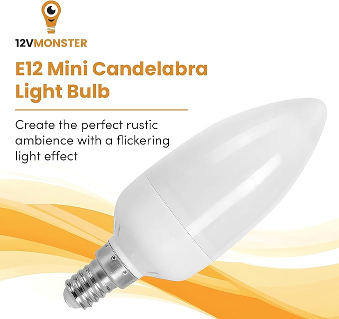 Flame Effect Chandelier LED Fire Candle Light Bulb Flaming Flicker E12 Candelabra Base Shape Novelty Lighting B11 Replacement Bulbs 12mm Diameter Fitting, 110MM / 4.25" Total Length 120V - 3 Pack