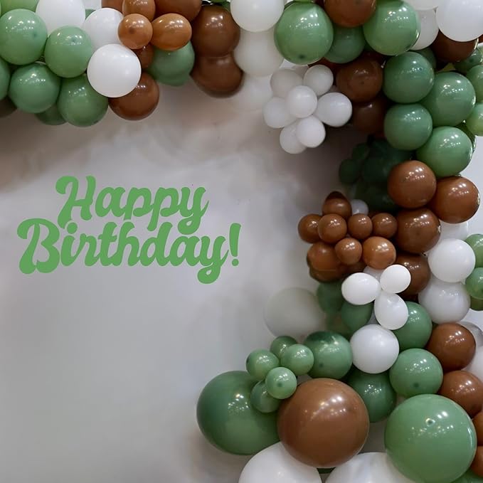 Football Balloons, 52 PCS 12 Inch Brown Bean Green White Football Printed Balloons, Football Party Decorations for Football Boys Sports Rugby Baby Shower Birthday Game Football Party Decorations