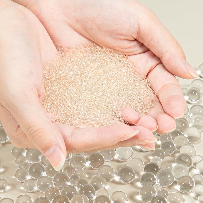 ZTML MS 60,000 Pieces Clear Water Gel Jelly Beads Clear Water Beads, Vase Fillers for Centerpieces, Floating Candle Making, Christmas New Year Decoration Floral Arrangement (Transparent)
