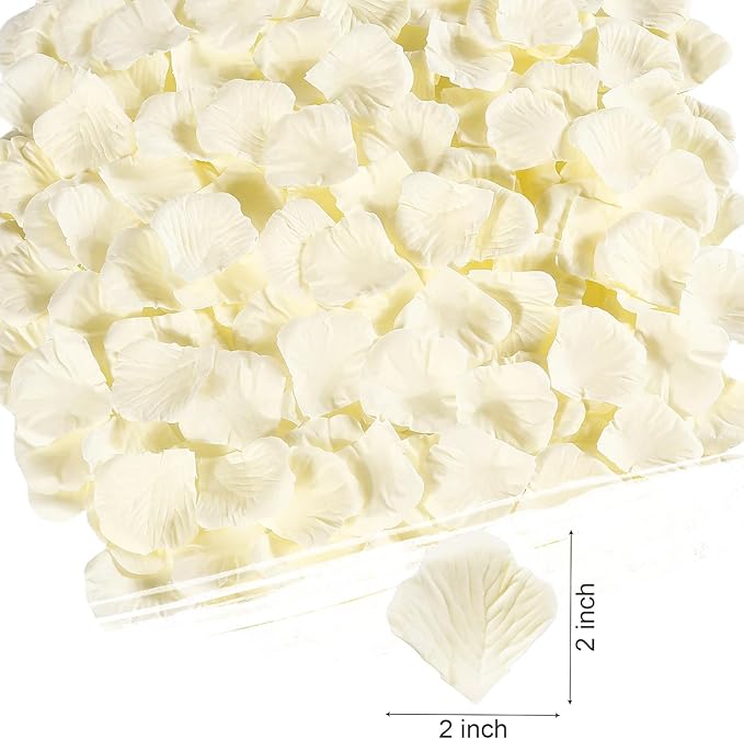 1000 Pcs Beige Rose Petals Artificial Silk Flower Petals Romantic Decorations for Wedding Engagement Birthday Event Anniversary Party Backdrop Supplies