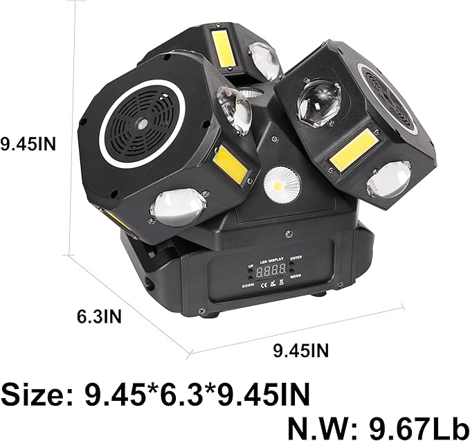 Moving Head DJ Lights for Parties, 16X10W RGBW 4-in-1 Party Light with Strobe Stage Effect Beam Lights Controlled by 18CH DMX-512/Sound Activated for Christmas KTV Wedding