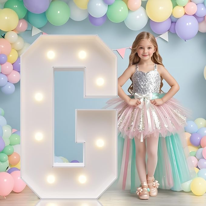 JoyMuse Marquee Letters 3 Feet Tall, Light Up Letters 3FT with Lights, Large Letters for Party, Letter G Light Up Letters for Baby Shower Wedding Proposal Graduation Birthday Decorations