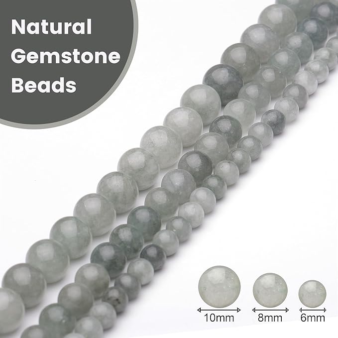 6mm Natural Stone Beads for Jewelry Making,Burmese Jade Polished Smooth Round Gemstone Beads for Bracelet Necklace 15 Inch