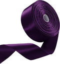 1-1/2" x 50 Yards Regal Purple Satin Ribbon Single Faced Fabric Ribbons for Gift Wrapping, Crafting, Floral Arrangements, Flower Bouquet, Wedding, Home Decor