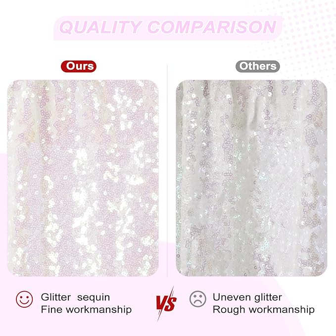 PartyDelight Sequin Backdrop Iridescent 6Ft x 8Ft Photograph Wedding Curtain Special Events