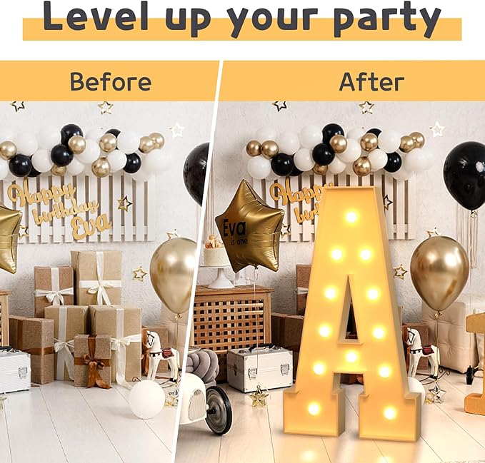 imprsv 4FT Marquee Light Up Letters for Birthday Party Decorations Large Marquee Letters for Wedding Event Bridal Shower Engagement Anniversarty Party Decor,Letter J