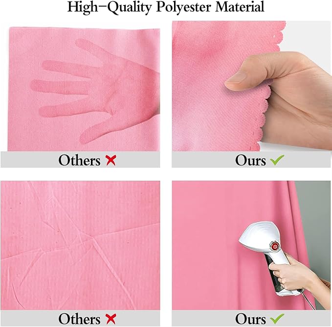 6X9FT High Density Fabric Pink Backdrop Portrait Photo Booth Washable Background Screen Video Recording Parties Curtains