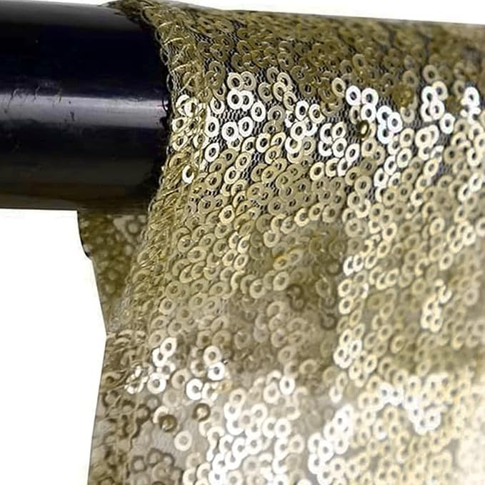 Champagne Sequin Backdrop Curtains 4 Panels 2FTx8FT Glitter Champagne Photo Backdrop Party Wedding Baby Shower Curtain Sparkle Photography Background