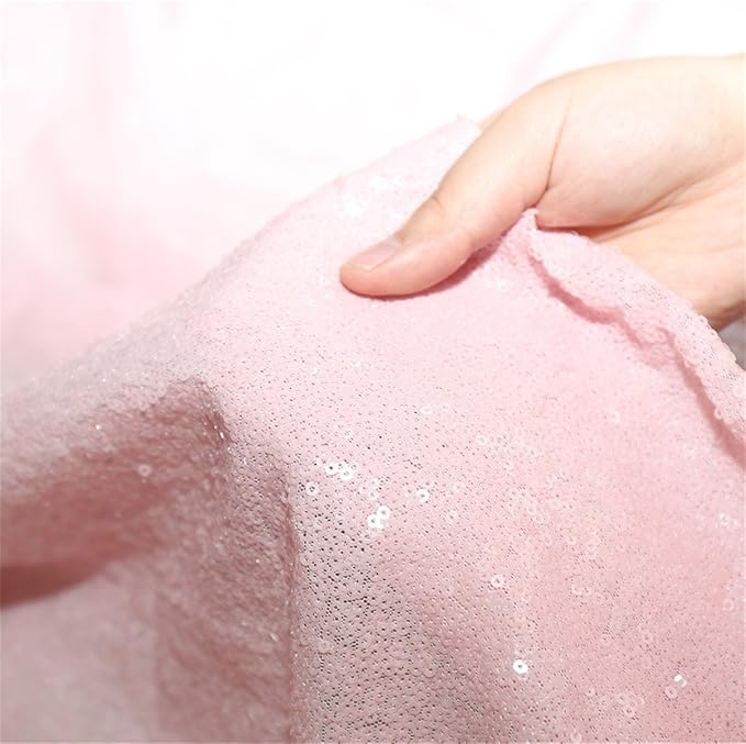 Eternal Beauty Pink Sequin Backdrop, 6x6 Ft Glitter Background Curtains for Shimmer Photography Party Wedding Birthday Back Drop Decor