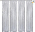 Silver Sequin Backdrop 2FTx8FT 4 Panels Silver Backdrop Curtains for Parties Glitter Backdrop Photo Background for Wedding Baby Shower