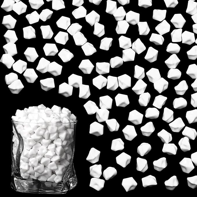 LAIDANLA 500PCS White Acrylic Gems Vase Fillers for Centerpiece White Fake Ice Cubes Plastic Diamonds Fake Crushed Rocks DIY Party Table Scatter Prop Wedding Decoration Accessories