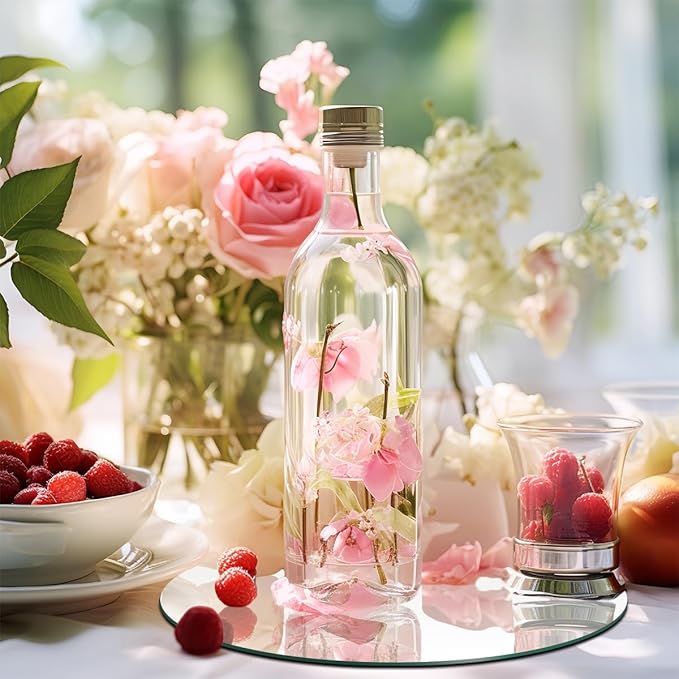 9PCS 8inch Round Mirror Centerpieces for Tables, Acrylic Circle Mirror Centerpieces for Table Candle Plate Circle Mirror Trays for Wedding Centerpieces Baby Shower Party Decorations