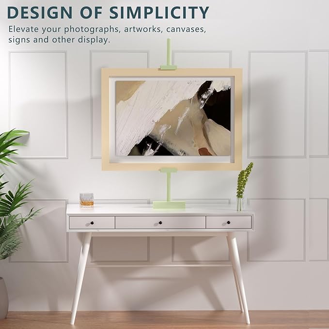 Tabletop Picture Frame Stand, Adjustable for Frames Up to 29" H, Frame Holder Stand Table Easels for Display, Metal Standing Easel Display Stand for Picture Frames, Artwork (Mint Green)