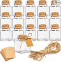 BLUE PANDA 15 Pack Small Glass Bottles with Cork Stoppers - Mini Jars with Cork Lids, Twine, and Blank Tags for Crafting & Spices - Small Bottles 1.7 Oz (50ml)