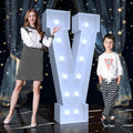 4FT Marquee Light Up Letters V – Cool White LED, Easy to Assemble Foam Board with Back Support, Large Marquee Light Up Letters for Birthday, Wedding, Party, Anniversary, Baby Shower Decor