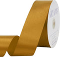 Gold Satin Ribbon 1-1/2 inch X Continuous 50 Yards, Single Face Polyester Ribbon Perfect for Gift Wrapping, Flower Bouquet, Wedding Decor, Crafts, Bow Making, Sewing and More