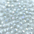 250pcs 6mm Bicone Crystal Glass Beads Loose Spacer Beads Faceted Craft Beads for Jewelry Making DIY Necklace Bracelet Earring Wind Chimes Suncatchers Ornamen(Ceramic White AB)