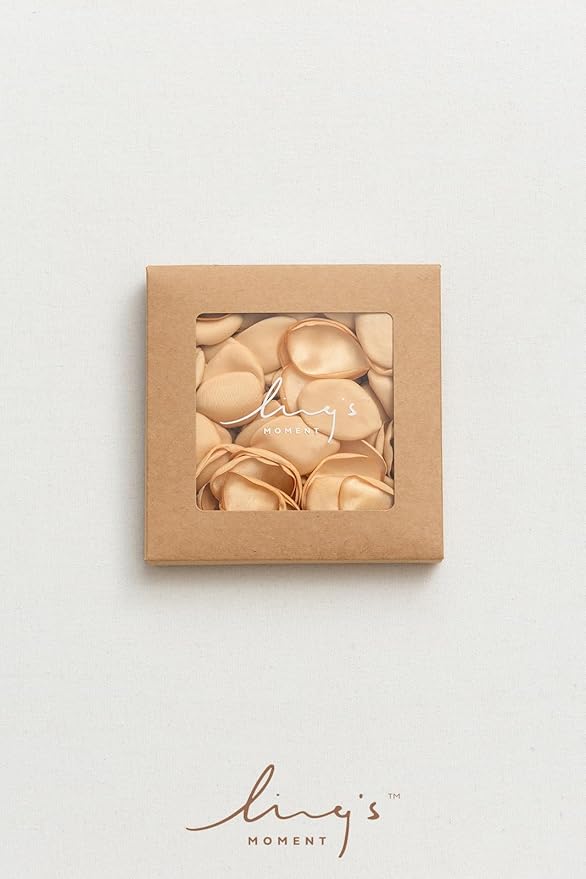 Ling's Moment Rose Petals, Silk Flower Petals for Wedding/Aisle/Flower Girl Baskets/Table Centerpiece Décor,etc.Champagne Rose Gold 200pcs