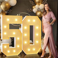 imprsv 4FT Light Up Numbers, Marquee Numbers 50th Birthday Decorations for Women Men, Large Light Up 50 Birthday Women Foam Board Anniversary Party Decorations Arch Kit (DIY)