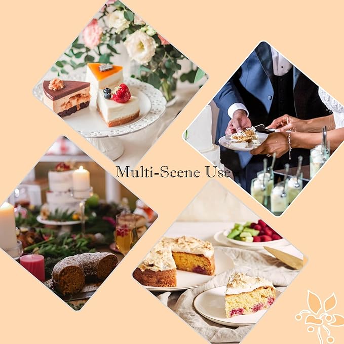 Adorox Cake Knife and Server Set Acrylic Stainless Steel Faux Crystal Handle Holiday Thanksgiving Christmas