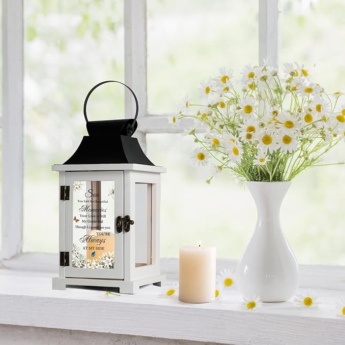 Memorial Lantern Bereavement Sympathy Gifts in Memory of Loved One Memorial Gifts for Loss of Son Remembrance Gifts for Loss of Son with LED Candle