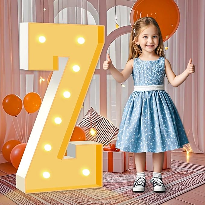 3FT Marquee Light Up Letters, Large Light Up Letters Z, Marquee Letter 3 Feet Tall, Mosaic Lighted Letter for Party Decoration Baby Shower Anniversary Proposal Wedding Decor