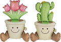 Matte cactus And Tulip potted Balloons Set 2PCS Floral Foil balloons for Cactus and Tulip Themed Party Decorations Fiesta Balloons Mexican Party Baby Shower Birthday Wedding Decorations