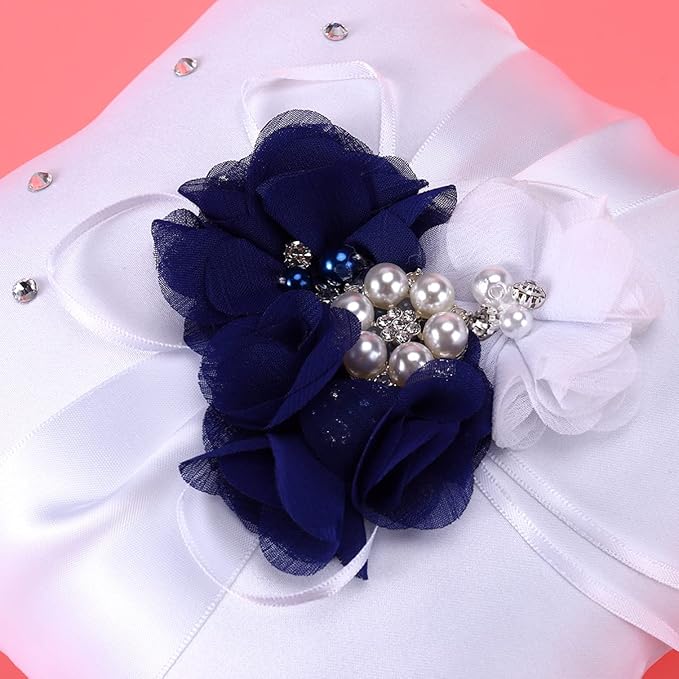 Page boy Fake Pearls Pearl Decoration Ribbon Decoration Retro Decor Artificial Garland Decorated Garland Wedding Pillow Ring Accessories Basket Wedding Supplies Bride