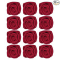 Confect Edible Deep Burgundy Rose Toppers – Edible Roses for Cake & Cupcake Decorations, Perfect for Weddings & Special Occasions- Vegan, Gluten-Free, Dairy-Free, Palm Oil-Free - Pack of 12