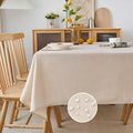 NLMUVW Square Linen Tablecloth 54 Inch, Champagne Table Cloth Textured Water Resistant Farmhouse Rustic Table Cover for Kitchen Dining Café, 54 x 54 Inch