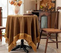 F-CHU Small Square Tablecloth 36 x 36 Inch Velvet Table Cloth Solid Camel Small Round Table Cover for Nightstand End Bedside Table Tabletop Decoration，Camel Tablecloth
