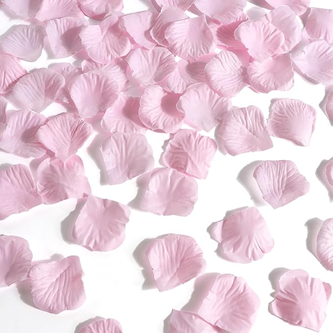 1000 Pcs Pink Rose Petals Artificial Silk Flower Petals Romantic Decorations for Wedding Engagement Birthday Event Anniversary Party Backdrop Supplies