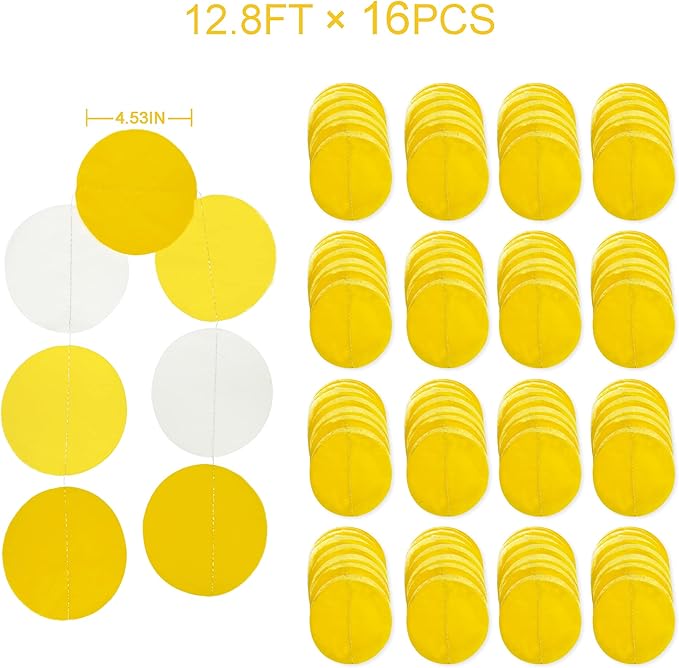 Party Decor - Gradient Yellow Backdrop and Tissue Paper for Birthday, Baby Shower and more