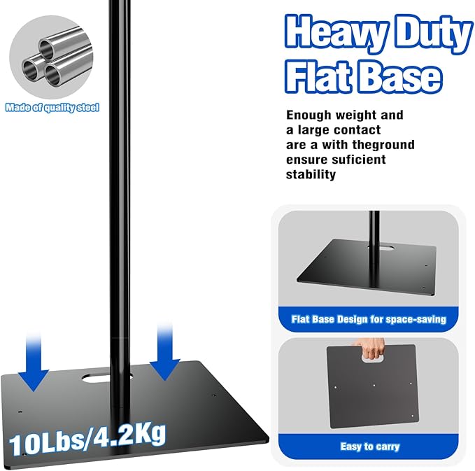 Pipe and Drape Backdrop Stand 8ftx10ft Adjustable Background Support System Heavy Duty Background Stand for Wedding Banquet Decorations Black