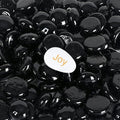 5LB Fire Glass Beads Flat Glass Marbles for Outdoor Fire Pit and Fireplace, Glass Gemstones for Vase Filler, Aquariums, Hydroponics Plants, Home Decor and Christmas DIY Craft, Black