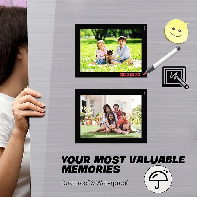 Magnetic Picture Frames with Black Border(4"X6",10 Pack),Magnet Photo Frame Pockets/Postcard Holder,Decorations for home/office/school/Classroom/party