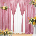 Eternal Beauty Fuchsia Pink Sequin Backdrop Curtains, Shimmer Back Drop 4Panels-2FTx8FT for Christmas, Party, Birthday, Photography, Wedding, Baby Shower Event Decoration